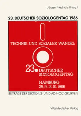 Friedrichs |  23. Deutscher Soziologentag 1986 | eBook | Sack Fachmedien