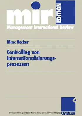 Becker |  Controlling von Internationalisierungs-prozessen | eBook | Sack Fachmedien