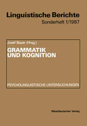 Bayer |  Grammatik und Kognition | eBook | Sack Fachmedien