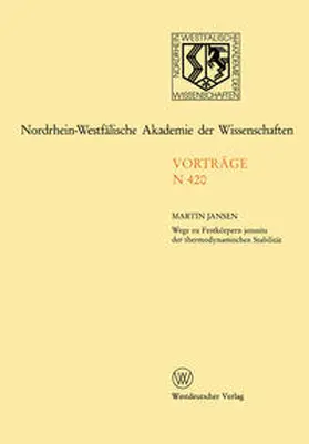 Jansen |  Nordrhein-Westfälische Akademie der Wissenschaften | eBook | Sack Fachmedien