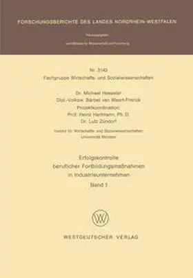 Hesseler |  Erfolgskontrolle beruflicher Fortbildungsmaßnahmen in Industrieunternehmen | eBook | Sack Fachmedien
