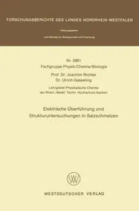 Richter | Elektrische Überführung und Strukturuntersuchungen in Salzschmelzen | E-Book | sack.de
