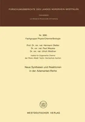 Stetter | Neue Synthesen und Reaktionen in der Adamantan-Reihe | E-Book | sack.de