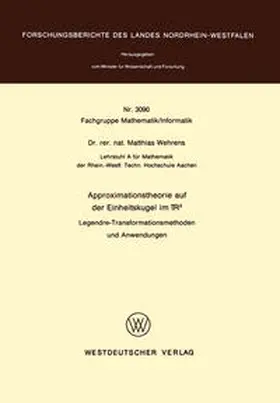 Wehrens | Approximationstheorie auf der Einheitskugel im R3 | E-Book | www2.sack.de