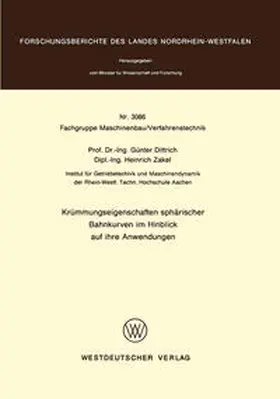 Dittrich |  Krümmungseigenschaften sphärischer Bahnkurven im Hinblick auf ihre Anwendungen | eBook | Sack Fachmedien
