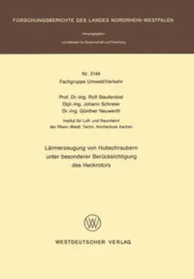 Staufenbiel |  Lärmerzeugung von Hubschraubern unter besonderer Berücksichtigung des Heckrotors | eBook | Sack Fachmedien