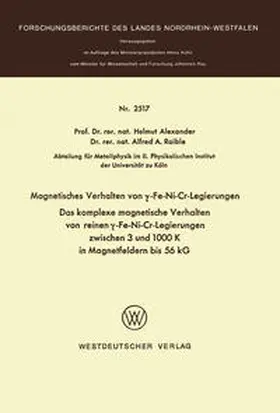 Alexander | Magnetisches Verhalten von ?-Fe-Ni-Cr-Legierungen | E-Book | sack.de