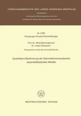Benninghoven | Quantitative Bestimmung der Sekundärionenausbeuten sauerstoffbedeckter Metalle | E-Book | sack.de