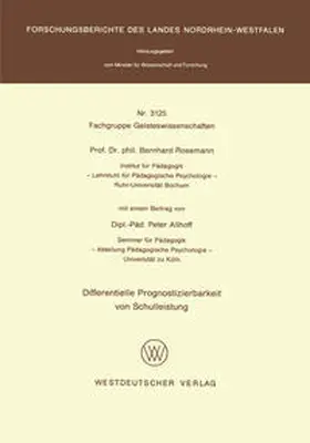 Rosemann | Differentielle Prognostizierbarkeit von Schulleistung | E-Book | sack.de