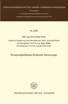Pautz |  Einsatzmöglichkeiten fluidischer Steuerungen | eBook | Sack Fachmedien