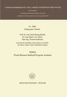 Schultz |  FEMPA (Finite Element Method Program Aachen) | eBook | Sack Fachmedien