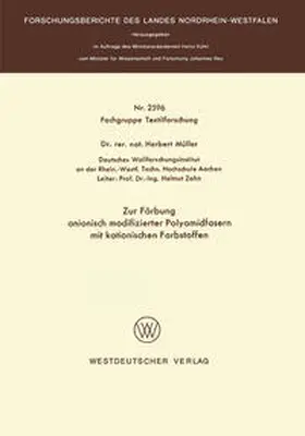 Müller | Zur Färbung anionisch modifizierter Polyamidfasern mit kationischen Farbstoffen | E-Book | sack.de