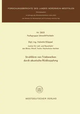 Klöppel |  Strahllärm von Triebwerken durch akustische Rückkopplung | eBook | Sack Fachmedien