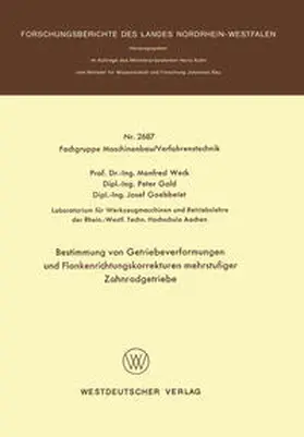 Weck |  Bestimmung von Getriebeverformungen und Flankenrichtungskorrekturen mehrstufiger Zahnradgetriebe | eBook | Sack Fachmedien