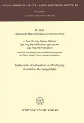 Dittrich |  Systematik, Konstruktion und Fertigung räumlicher Kurvengetriebe | eBook | Sack Fachmedien