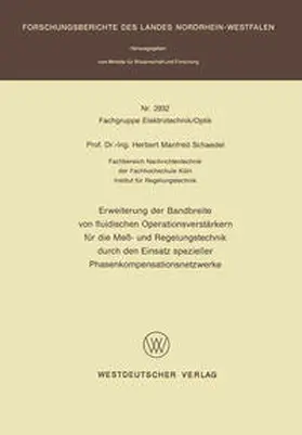 Schaedel |  Erweiterung der Bandbreite von fluidischen Operationsverstärkern für die Meß- und Regelungstechnik durch den Einsatz spezieller Phasenkompensationsnetzwerke | eBook | Sack Fachmedien