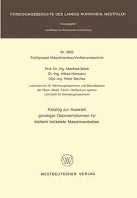Weck |  Katalog zur Auswahl günstiger Geometrieformen für statisch belastete Maschinenbetten | eBook | Sack Fachmedien
