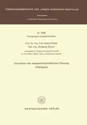 Rohde | Simulation der wasserwirtschaftlichen Planung (Planspiel) | E-Book | sack.de