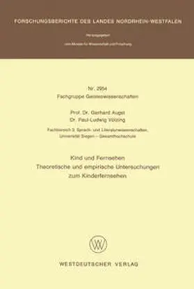 Augst |  Kind und Fernsehen | eBook | Sack Fachmedien