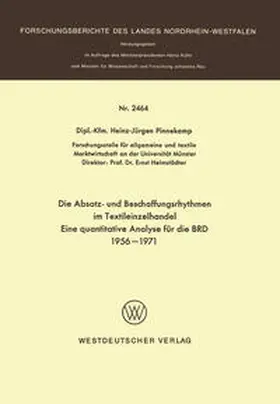 Pinnekamp |  Die Absatz- und Beschaffungsrhythmen im Textileinzelhandel | eBook | Sack Fachmedien