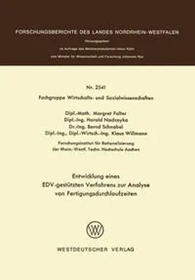 Falter | Entwicklung eines EDV-gestützten Verfahrens zur Analyse von Fertigungsdurchlaufzeiten | E-Book | sack.de
