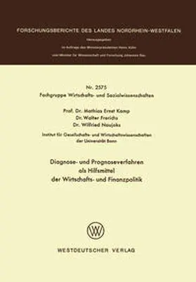 Kamp |  Diagnose- und Prognoseverfahren als Hilfsmittel der Wirtschafts- und Finanzpolitik | eBook | Sack Fachmedien
