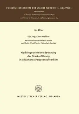 Walther | Nachfrageorientierte Bewertung der Streckenführung im öffentlichen Personennahverkehr | E-Book | sack.de