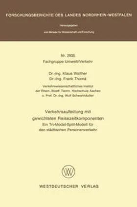 Walther | Verkehrsaufteilung mit gewichteten Reisezeitkomponenten | E-Book | sack.de