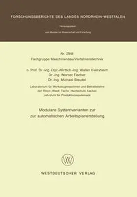 Eversheim | Modulare Systemvarianten zur automatischen Arbeitsplanerstellung | E-Book | sack.de
