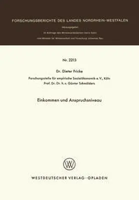 Fricke |  Einkommen und Anspruchsniveau | eBook | Sack Fachmedien