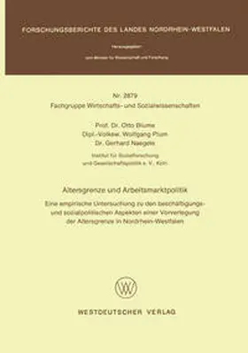 Blume |  Altersgrenze und Arbeitsmarktpolitik | eBook | Sack Fachmedien