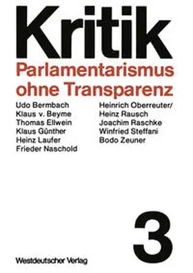 Steffani | Parlamentarismus ohne Transparenz | E-Book | sack.de