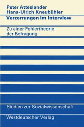 Atteslander |  Verzerrungen im Interview | eBook | Sack Fachmedien