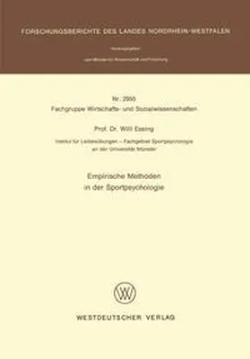 Essing |  Empirische Methoden in der Sportpsychologie | eBook | Sack Fachmedien