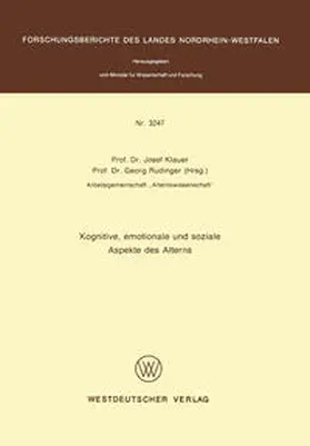 Klauer / Rudinger |  Kognitive, emotionale und soziale Aspekte des Alterns | eBook | Sack Fachmedien