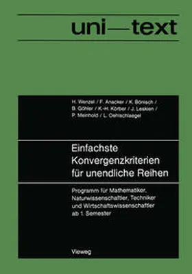 Wenzel |  Einfachste Konvergenzkriterien für unendliche Reihen | eBook | Sack Fachmedien