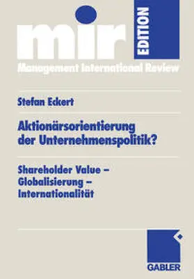 Eckert |  Aktionärsorientierung der Unternehmenspolitik? | eBook | Sack Fachmedien