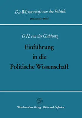 Gablentz |  Einführung in die Politische Wissenschaft | eBook | Sack Fachmedien
