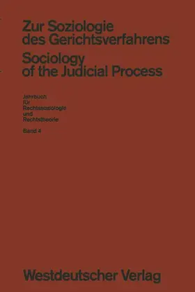 Rehbinder |  Zur Soziologie des Gerichtsverfahrens (Sociology of the Judicial Process) | Buch |  Sack Fachmedien