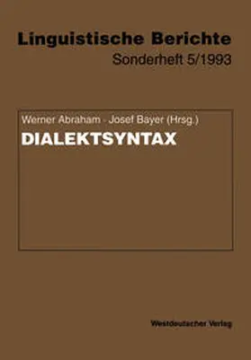 Abraham / Bayer |  Dialektsyntax | eBook | Sack Fachmedien