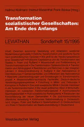 Wollmann / Wiesenthal / Bönker |  Transformation sozialistischer Gesellschaften: Am Ende des Anfangs | eBook | Sack Fachmedien