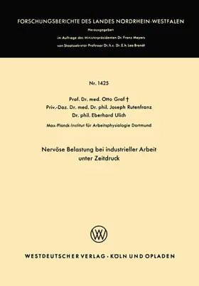 Graf |  Nervöse Belastung bei industrieller Arbeit unter Zeitdruck | Buch |  Sack Fachmedien