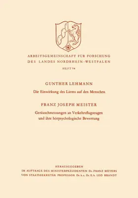 Lehmann |  Die Einwirkung des Lärms auf den Menschen | Buch |  Sack Fachmedien