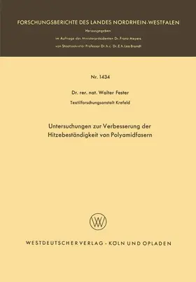 Fester |  Untersuchungen zur Verbesserung der Hitzebeständigkeit von Polyamidfasern | Buch |  Sack Fachmedien