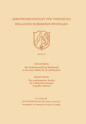 Behnke |  Der Strukturwandel der Mathematik in der ersten Hälfte des 20. Jahrhunderts. Eine mathematische Analyse der Luftdruckverteilungen in großen Gebieten | eBook | Sack Fachmedien