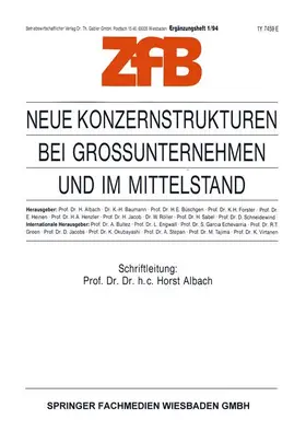 Albach |  Neue Konzernstrukturen bei Großunternehmen und im Mittelstand | Buch |  Sack Fachmedien
