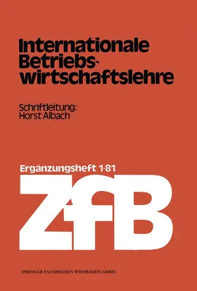 Albach |  Internationale Betriebswirtschaftslehre | Buch |  Sack Fachmedien