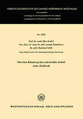 Graf |  Nervöse Belastung bei industrieller Arbeit unter Zeitdruck | eBook | Sack Fachmedien
