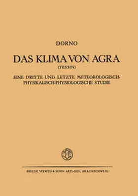 Dorno |  Das Klima von Agra (Tessin) | eBook | Sack Fachmedien