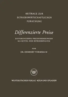 Vormbaum |  Differenzierte Preise | eBook | Sack Fachmedien